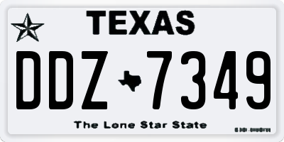 TX license plate DDZ7349