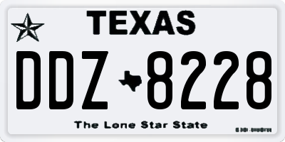 TX license plate DDZ8228