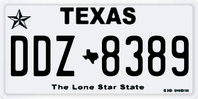 TX license plate DDZ8389