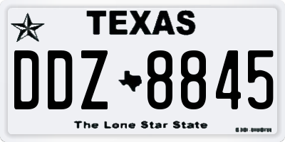 TX license plate DDZ8845