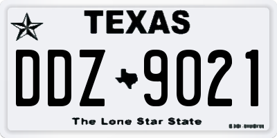 TX license plate DDZ9021