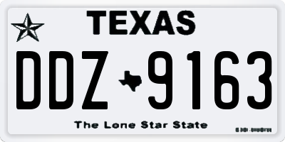 TX license plate DDZ9163