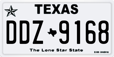 TX license plate DDZ9168