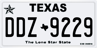 TX license plate DDZ9229