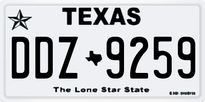 TX license plate DDZ9259