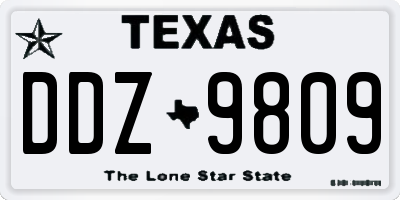 TX license plate DDZ9809