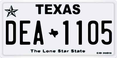 TX license plate DEA1105