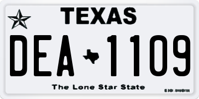 TX license plate DEA1109