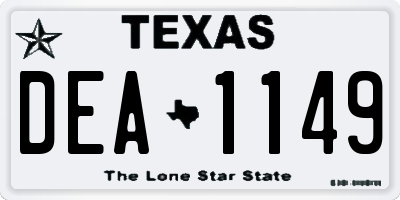 TX license plate DEA1149