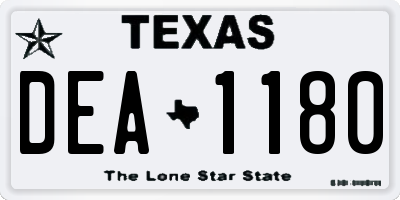 TX license plate DEA1180