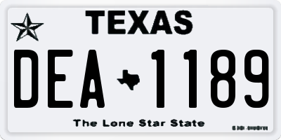 TX license plate DEA1189
