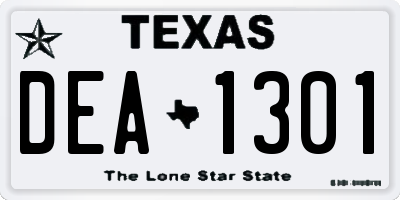 TX license plate DEA1301