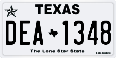 TX license plate DEA1348