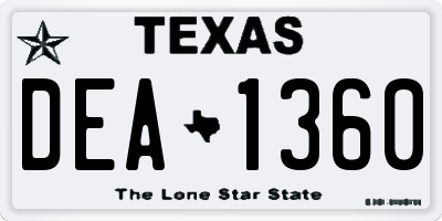 TX license plate DEA1360