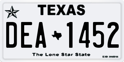 TX license plate DEA1452