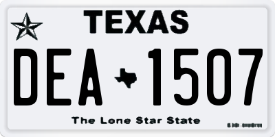TX license plate DEA1507