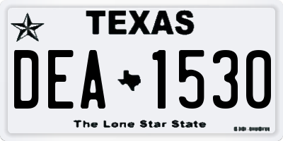 TX license plate DEA1530