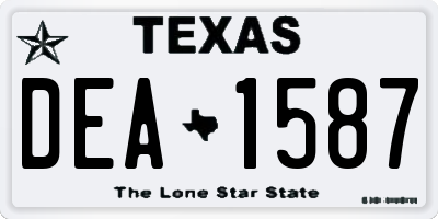 TX license plate DEA1587