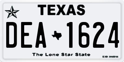 TX license plate DEA1624