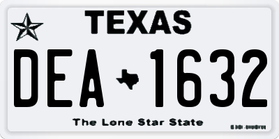 TX license plate DEA1632