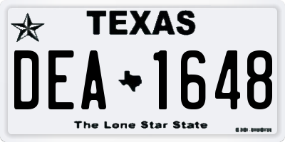 TX license plate DEA1648