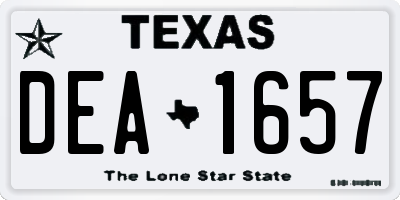 TX license plate DEA1657