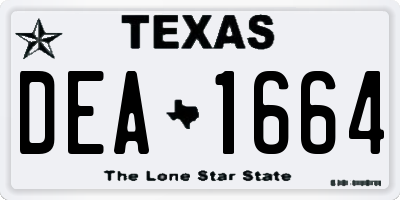 TX license plate DEA1664