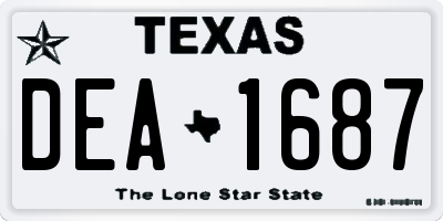 TX license plate DEA1687
