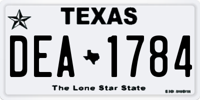 TX license plate DEA1784