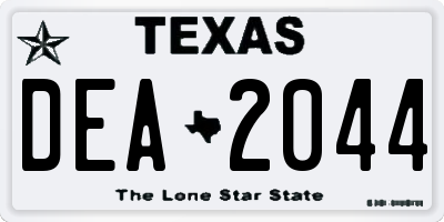 TX license plate DEA2044