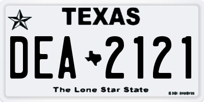 TX license plate DEA2121