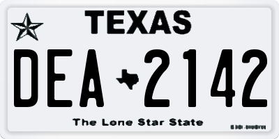 TX license plate DEA2142