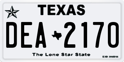 TX license plate DEA2170