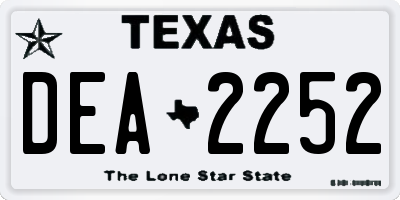 TX license plate DEA2252
