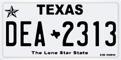 TX license plate DEA2313