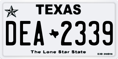 TX license plate DEA2339