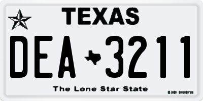TX license plate DEA3211