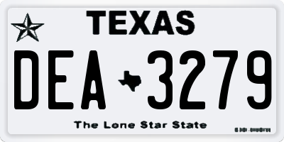 TX license plate DEA3279