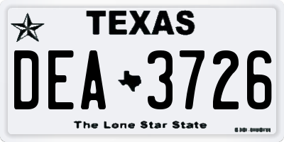 TX license plate DEA3726