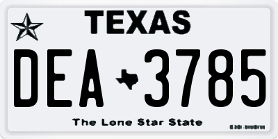 TX license plate DEA3785