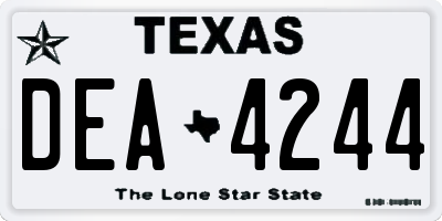TX license plate DEA4244