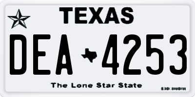TX license plate DEA4253