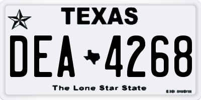 TX license plate DEA4268