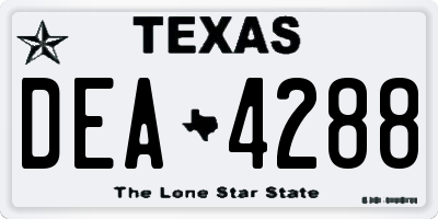 TX license plate DEA4288