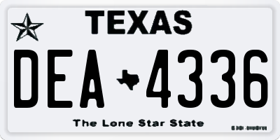 TX license plate DEA4336