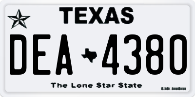 TX license plate DEA4380