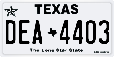 TX license plate DEA4403