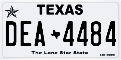TX license plate DEA4484