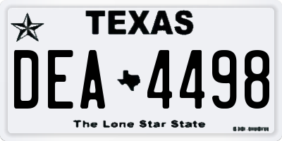 TX license plate DEA4498
