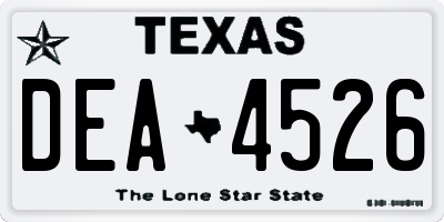 TX license plate DEA4526